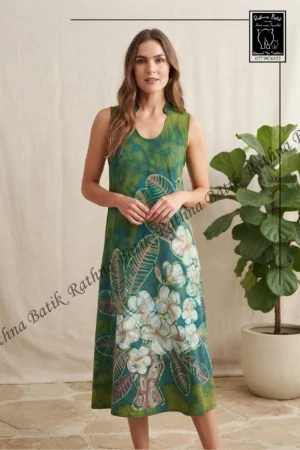 Araliya Flower Cotton Batik Frock