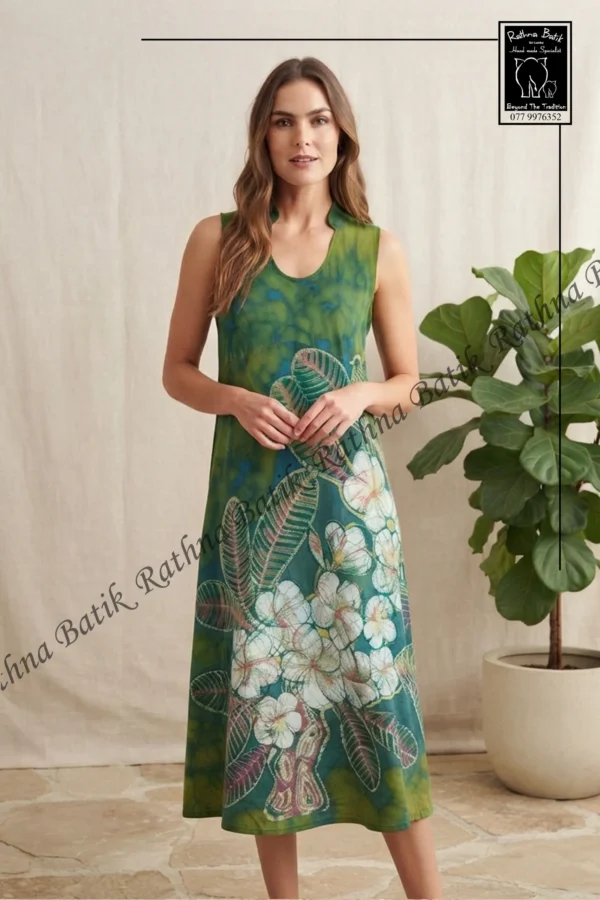 Araliya Flower Cotton Batik Frock