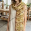 11224 Natural Dye & Eco Print Cotton Shawl