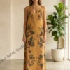Natural Dye & Eco Print Sleeve less Cotton Frock