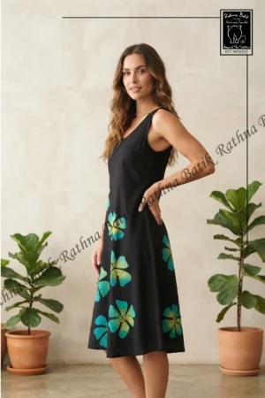 Blue Flower Batik Party Frock