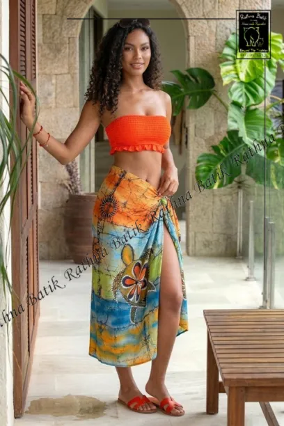 Sunset Sea Turtle  Batik Wrap