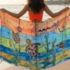Sunset Sea Turtle  Batik Wrap