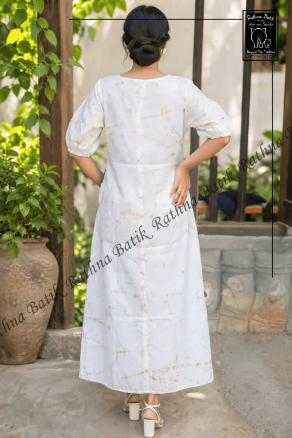 Classic Blue & Gold Stripe Pocket Batik Frock