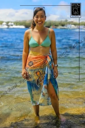 Sunset Tides Batik Beach Wrap