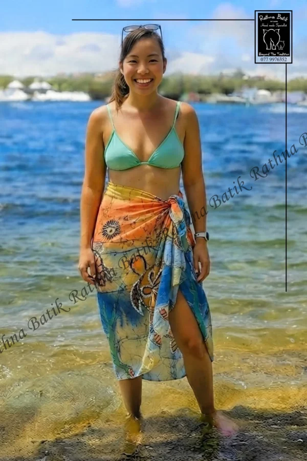 Sunset Tides Batik Beach Wrap