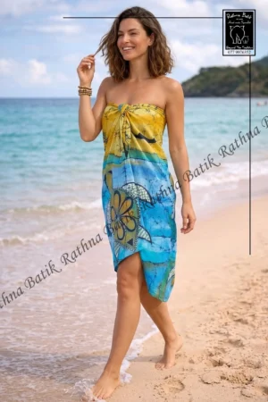 Ceylon Golden Beach Turtle Batik Wrap