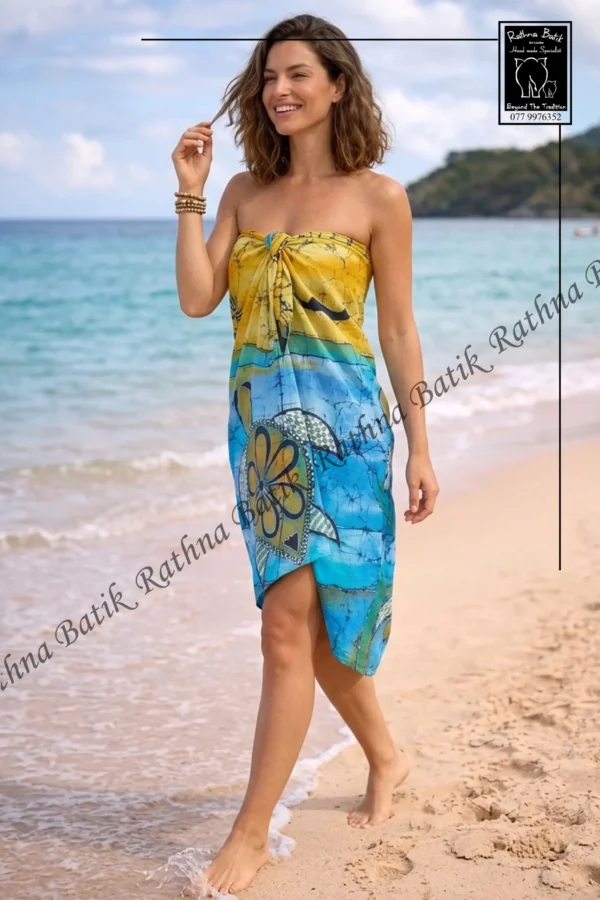 Ceylon Golden Beach Turtle Batik Wrap