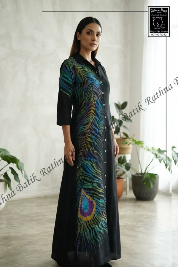 Peacock Design Cotton Dress