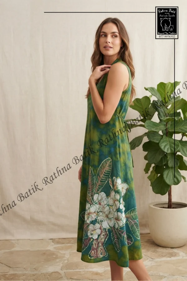 Araliya Flower Cotton Batik Frock