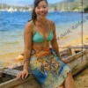 Ceylon Sunset Turtle Batik Beach Wrap