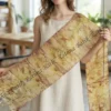x2 Natural Dye & Eco Print Cotton Shawl
