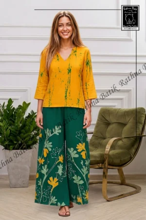 Bright Yellow and Green Viscose