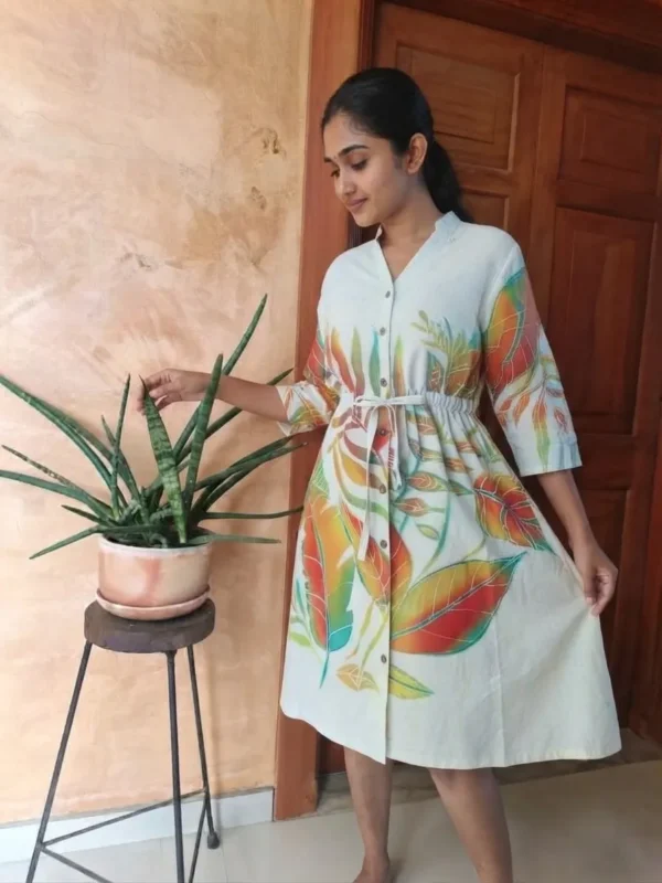 ChromaLinen Linen Batiked Frock
