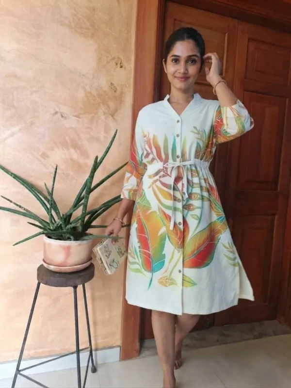 ChromaLinen Linen Batiked Frock